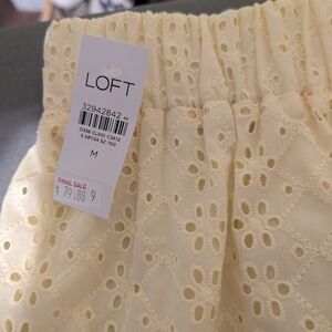 LOFT Cream Eyelet Skirt